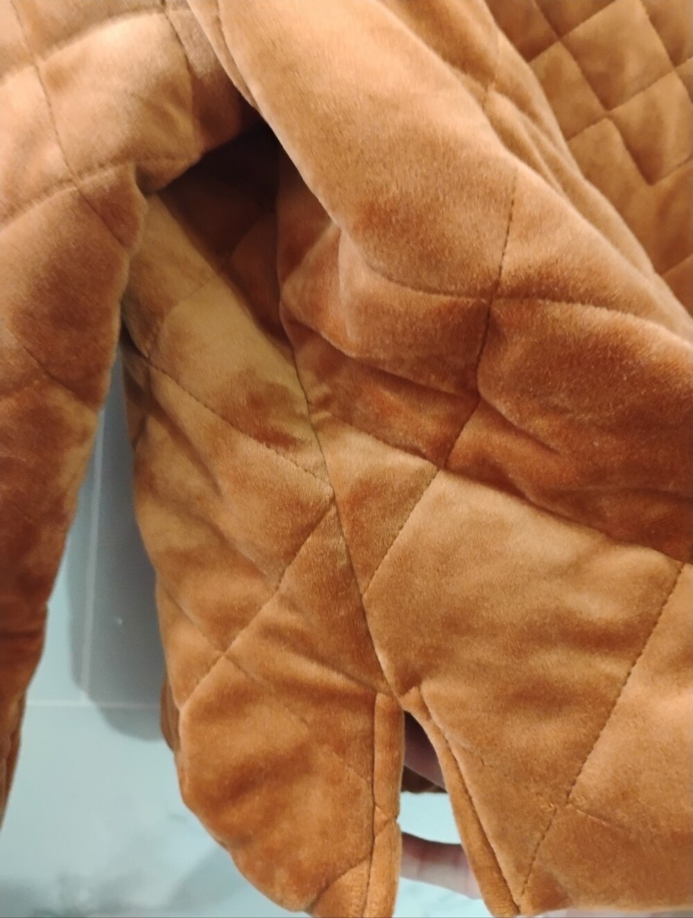 Wynne Layers Quilted Rust Velvet Women's Jacket Open Front Size Medium NEW - Picture 5 of 5